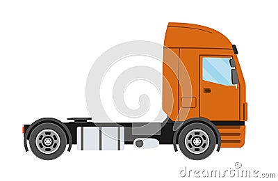 Big commercial semi truck. Trailer truck in flat style Vector Illustration