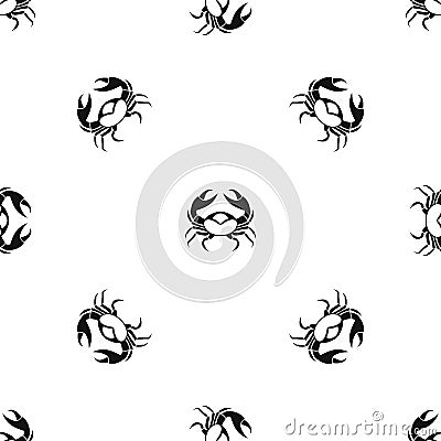 Big crab pattern seamless black Vector Illustration