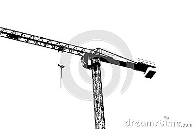 Big crane on white Vector Illustration