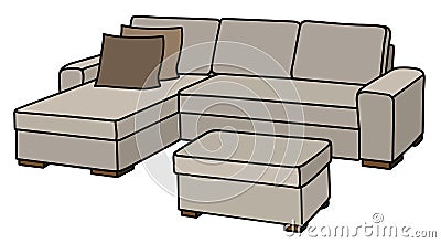 Big cream couch Vector Illustration