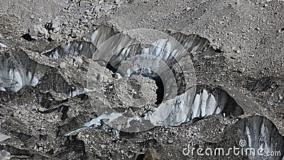 Big crevasses in the Khumbu glacier Stock Photo