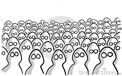 Big crowd of anonymous people Vector Illustration