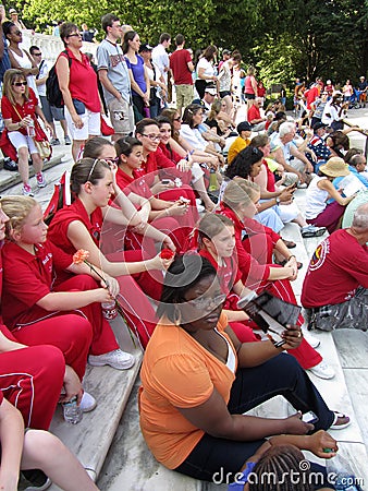 Big Crowd at Arlington Cemetery Editorial Stock Photo