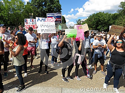 Big Crowd of Protesters at the White House Editorial Stock Photo