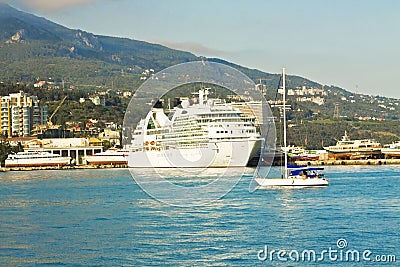 Big cruise liner, Yalta Stock Photo