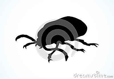 Beetle barbel. Vector drawing Vector Illustration