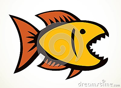 Piranha fish. Vector drawing icon Vector Illustration