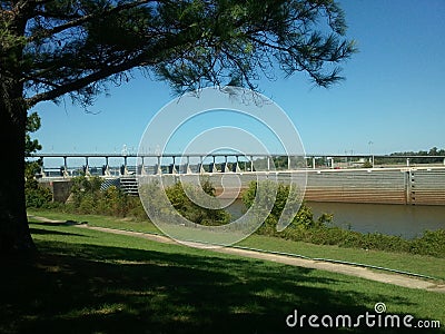 The Big Dam Bridge Little Rock, AR Stock Photo
