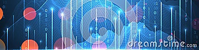 Big Data. Abstract digital futuristic wireframe vector illustration on technology background. Data mining and management concept. Vector Illustration