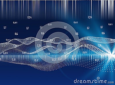 Big data. Abstract technology visualization of artificial intelligence. Quantum virtual cryptography. Blockchain. Analytics Stock Photo