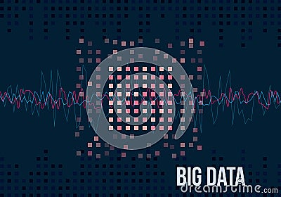 Big Data Algorithms. Analysis of Information Minimalistic Infographics Design. Science, Technology Background. Vector Vector Illustration