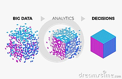 Big data analytics algorithm concept illustration Vector Illustration