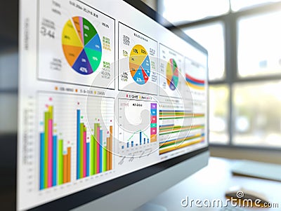 big data analytics and business intelligence concept, business financial data diagram metrics dashboard Stock Photo