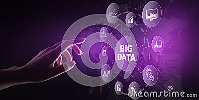 Big data analytics platform, business intelligence and modern technology concept on vitual screen. Stock Photo