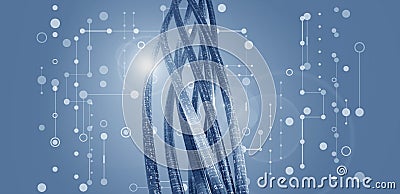 Big data analytics. Protected databases. Structured cyberspace of individual digital archives Cartoon Illustration