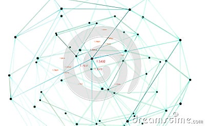 Big data. Associated blocks of information in the global network Cartoon Illustration