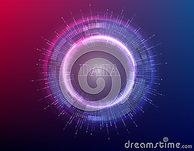 Big data background vector illustration. Information streams. Future technology. Fractal element with binary code. Vector Illustration