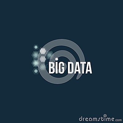 Big data base vector emblem. Data sorting geometric icon. Information sorting abstract logo. Digital technology simple Vector Illustration