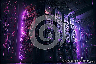 Big data center technology warehouse with servers database infrastructure Stock Photo