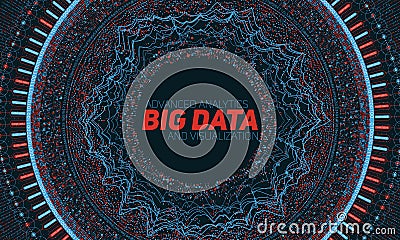Big data circular visualization. Futuristic infographic. Information aesthetic design. Visual data complexity. Vector Illustration