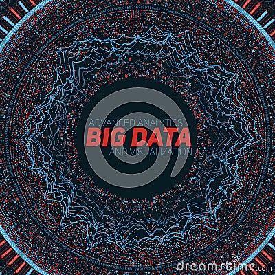 Big data circular visualization. Futuristic infographic. Information aesthetic design. Visual data complexity. Vector Illustration