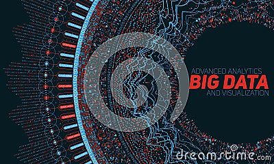 Big data circular visualization. Futuristic infographic. Information aesthetic design. Visual data complexity. Vector Illustration