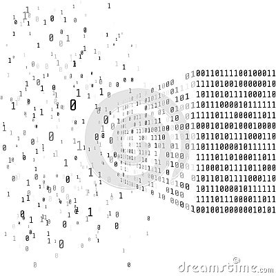 Big data concept. Binary matrix code. Artificial intelligence smart system Vector Illustration