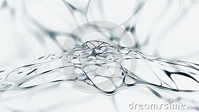 Big data, cryptography programming 3D illustration. Neural network, cloud technologies. Global database Cartoon Illustration