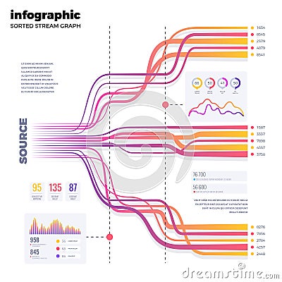 Big data cyber network vector business visualization Vector Illustration