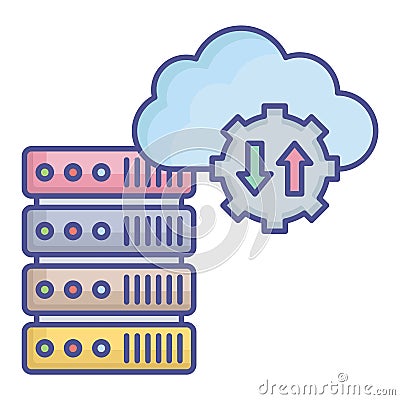 Big data Fill Vector icon which can easily modify or edit Vector Illustration