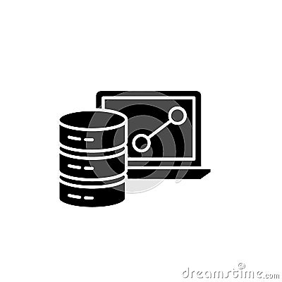 Big data framework black icon, vector sign on isolated background. Big data framework concept symbol, illustration Vector Illustration