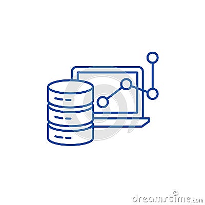 Big data framework line icon concept. Big data framework flat vector symbol, sign, outline illustration. Vector Illustration