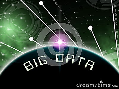 Big Data Globe Worldwide Computing 3d Illustration Stock Photo