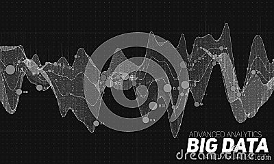 Big data grayscale visualization. Futuristic infographic. Information aesthetic design. Visual data complexity. Vector Illustration