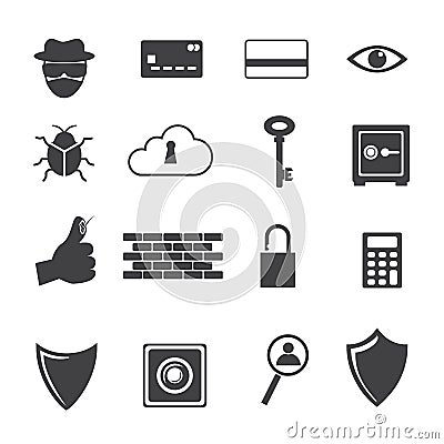 Big Data icon, Computer criminal icons set. Vector Illustration