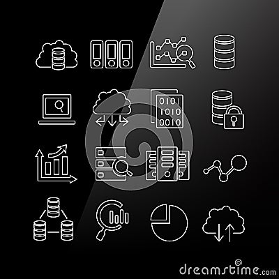 Big Data icon set Vector Illustration