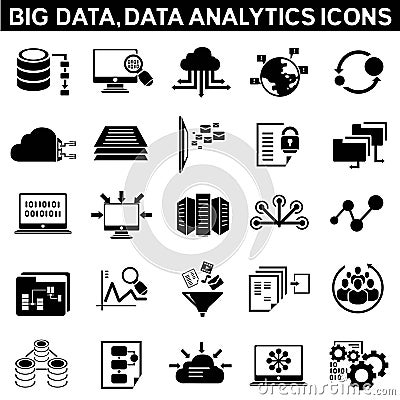 Big data icons Stock Photo