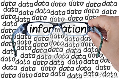 Big Data Information Glasses Looking For Isolated Stock Photo