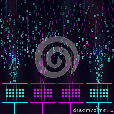 Big data information sorting visualization. Stock Photo