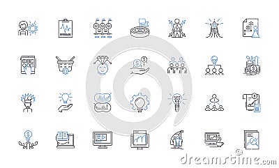 Big Data line icons collection. Analytics, Acquisition, Algorithms, Clustering, Collaboration, Complexity, Data-driven Vector Illustration