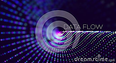 Big data. Security technology digital wave background concept. Bigdata abstract vector background. Binary code structure Vector Illustration