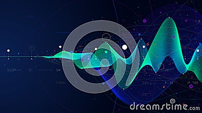 Big data stream futuristic infographic business analytics presentation, vector illustration Vector Illustration