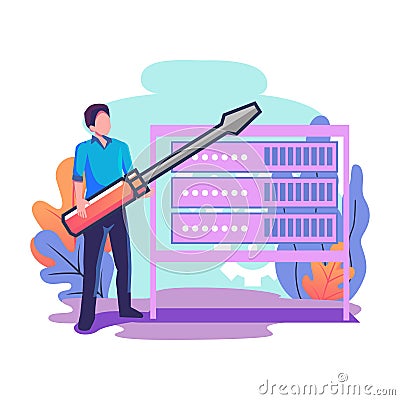 Big data tools flat style illustratin design Vector Illustration