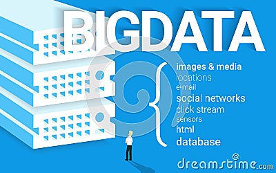 Big data - 4V visualisation Vector Illustration