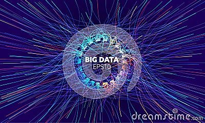 Big data vector circle background. Visual sort analysis. Wave flow data. Bigdata stream design. Vector Illustration