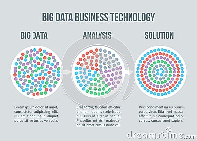 Big data vector concept. Business analytics, solution for smart planning Vector Illustration