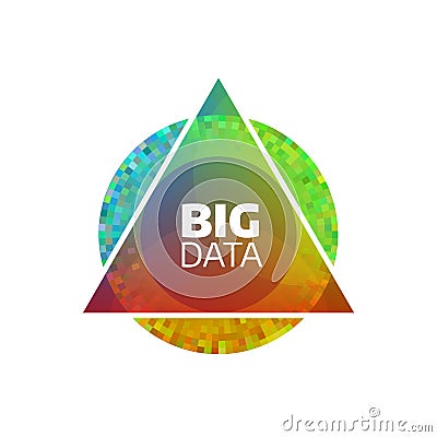 Big data vector icon. Geometric bigdata flat concept. Circle and triangle shapes Vector Illustration