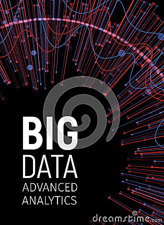 Big data visual energy fractals. Technology network infographic. Information analytics design. Vector illustration. Vector Illustration