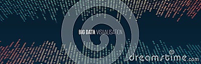 Big data visualization. Abstract background with lines array and binary code. Connection structure. Data array visual concept. Big Vector Illustration