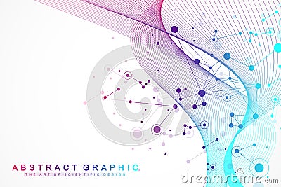 Big data visualization. Artificial Intelligence and Machine Learning Concept. Graphic abstract background communication Vector Illustration